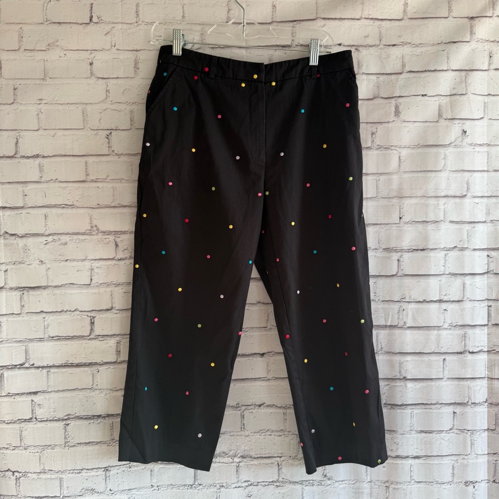 JM Collection Black Chinos with‎ Colorful Dots